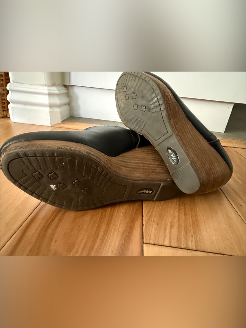 Dr. Scholl’s Classic Black Slip-On Heel wedges - Smooth Upper, Size 6.5 - Picture 8 of 10